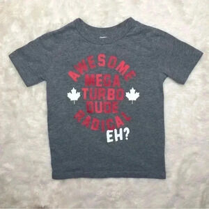 OshKosh Canada / Canada  Day T-Shirt Grey / Red / White Maple Leaves Size 4T